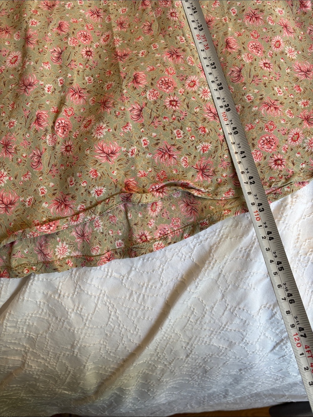 April Cornell Size Medium Floral Sleeveless Midi Dress Sage Pink Cottage Core - Picture 9 of 10